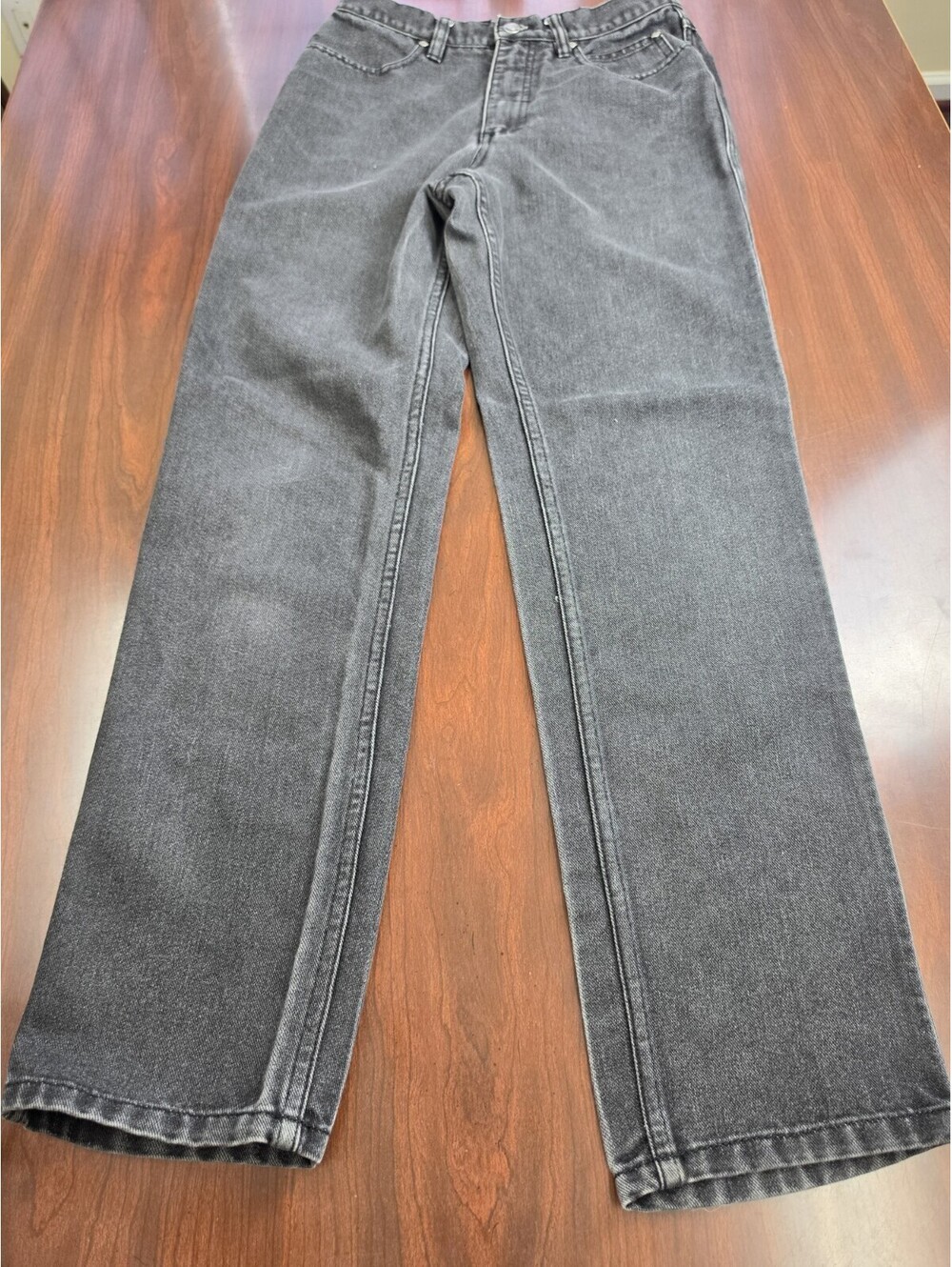 Harley Davidson Womens Charcoal Black Denim Jeans SZ 6 Bootcut Moto Rugged Biker